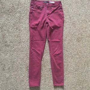 Burgundy High Waisted Jeggings